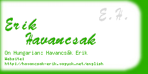 erik havancsak business card