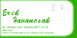 erik havancsak business card